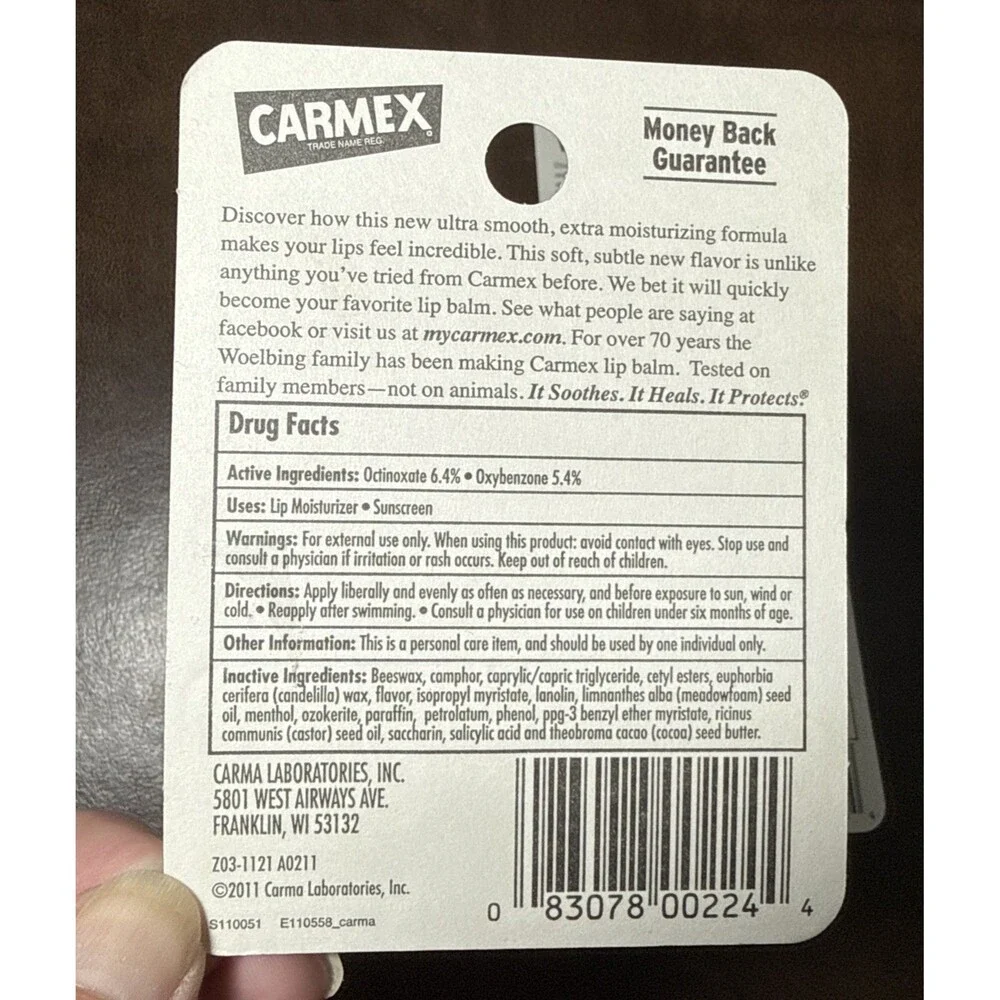 Lot of 4 CARMEX Ultra Moisturizing Smooth New Flavor Vanilla Lip Balm 2011